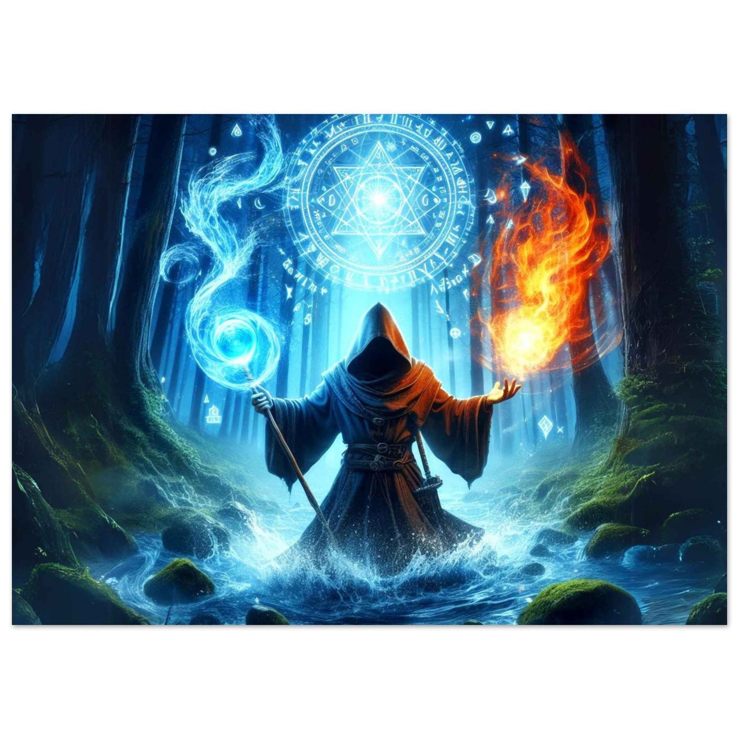 Mage / Fire / Water / World of Warcraft / Aluminum Print