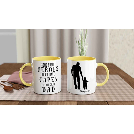 Personalised Super Hero Dad Mug / Little Child
