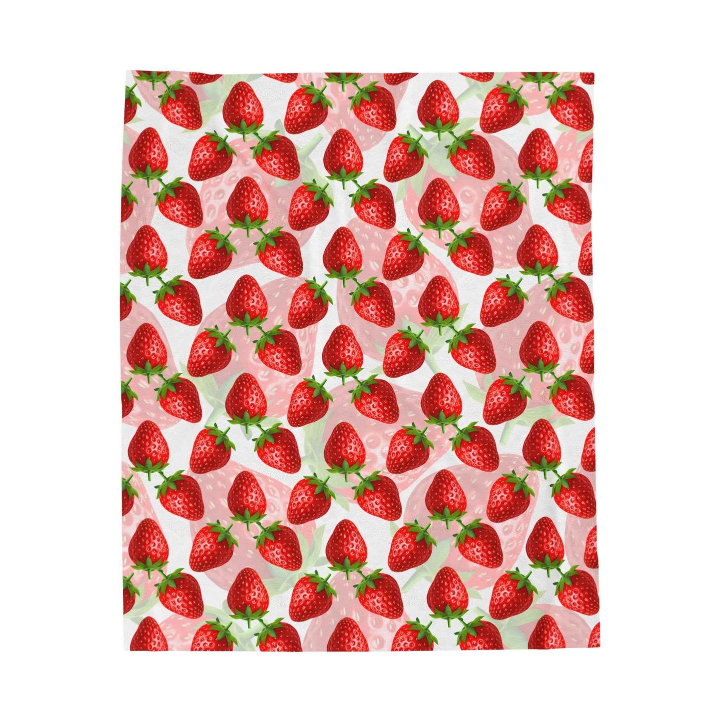 Personalized Velveteen Strawberry Plush Blanket