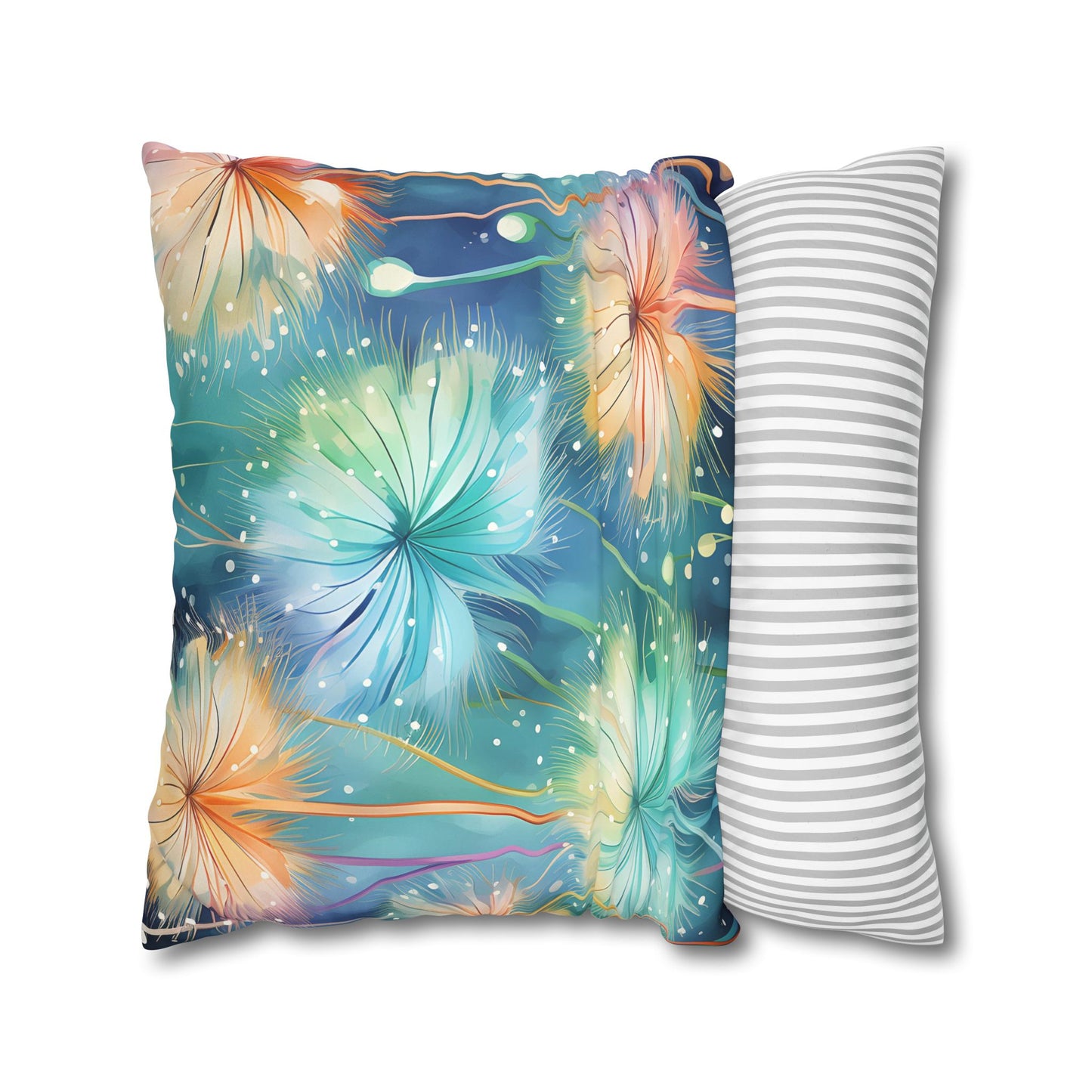 Faux Suede Pillowcase Dandelions Design