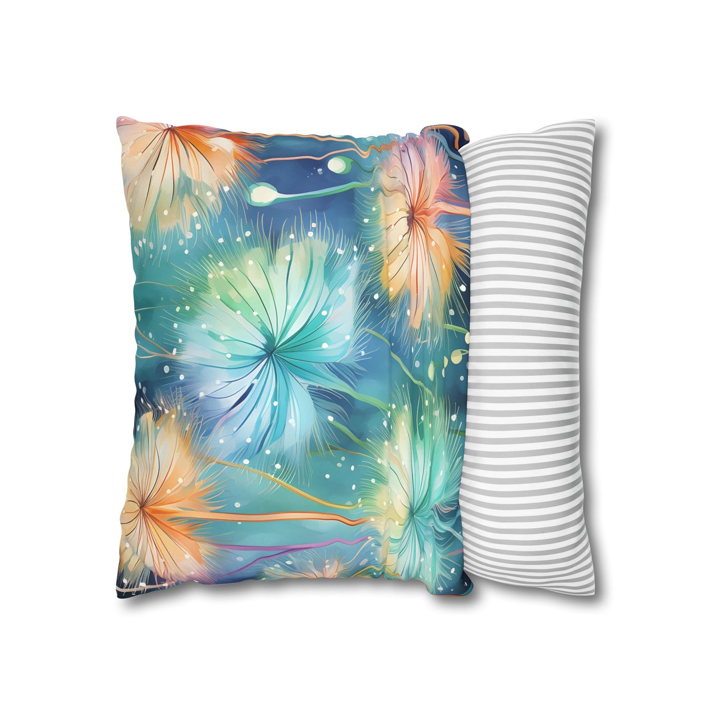 Faux Suede Pillowcase Dandelions Design