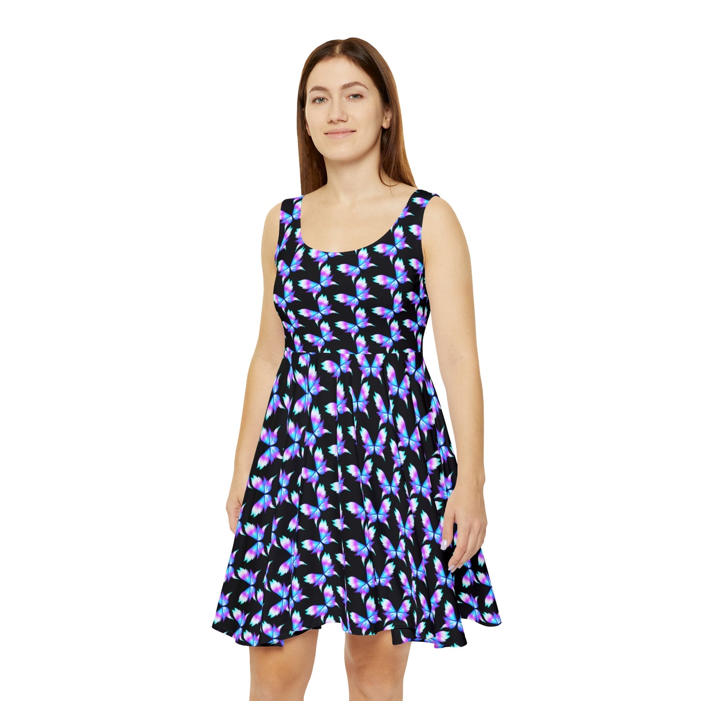 Colourful Butterflies Women Midi Skater Dress