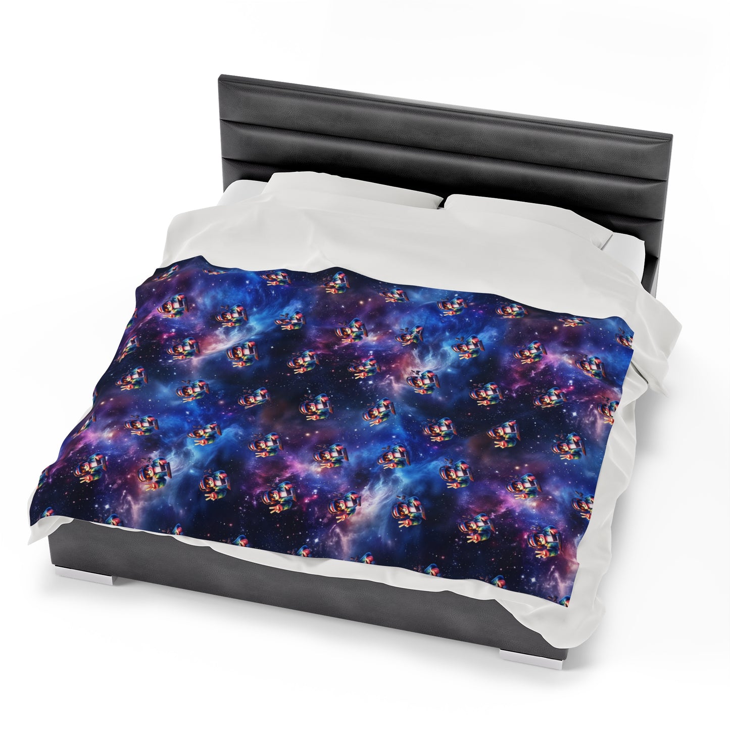 Personalised Space Galaxy Velveteen Plush Blanket / Roblox Character Throw Blanket