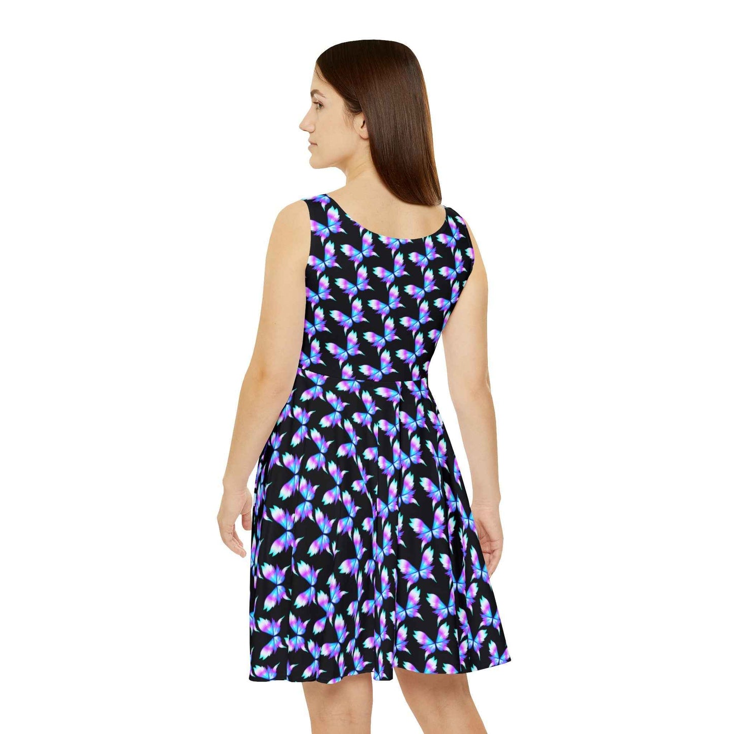 Colourful Butterflies Women Midi Skater Dress