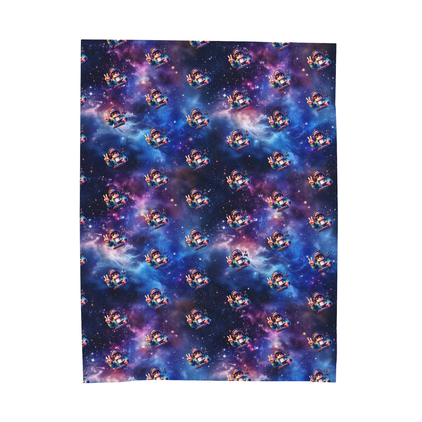 Personalised Space Galaxy Velveteen Plush Blanket / Roblox Character Throw Blanket
