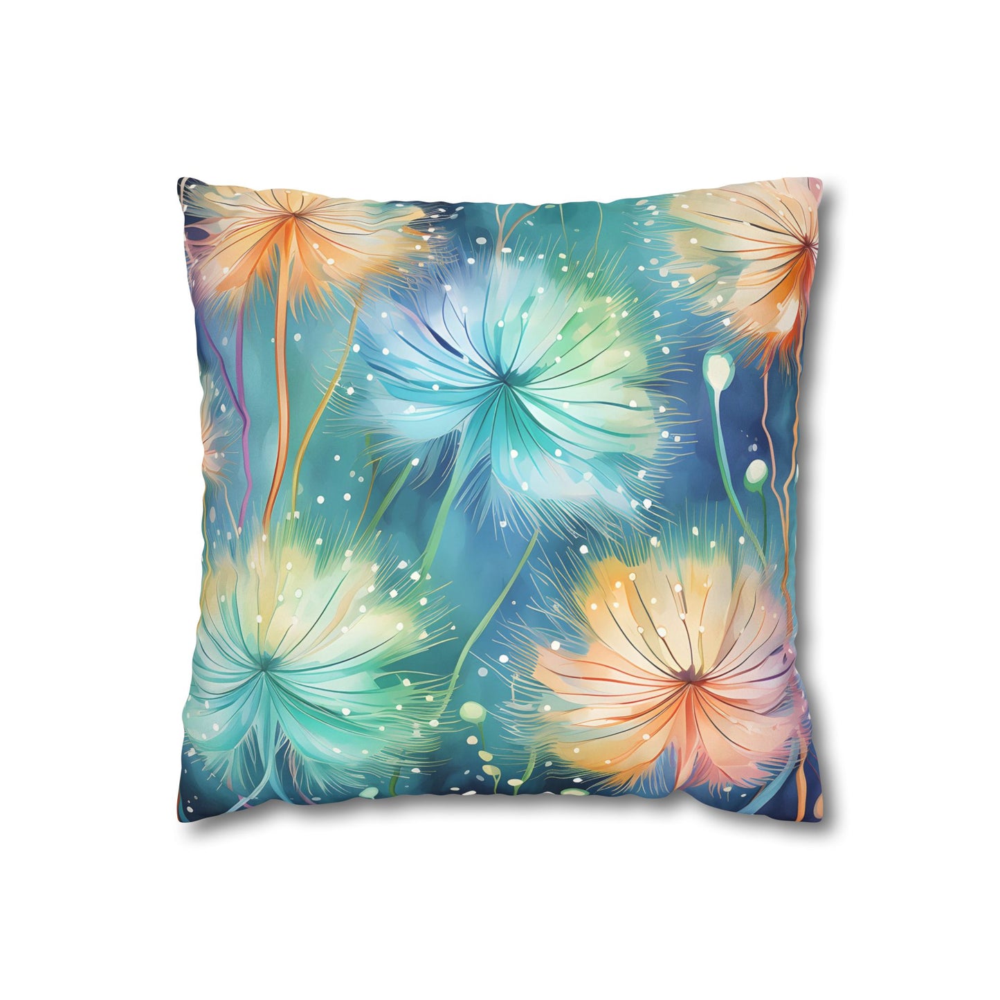 Faux Suede Pillowcase Dandelions Design