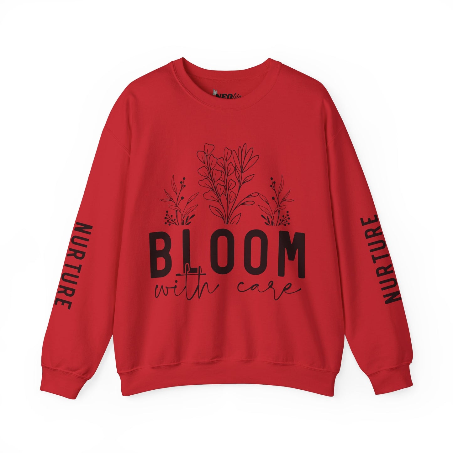 Bloom with Care Mental Health Motivational Quote Sweatshirt Unisex