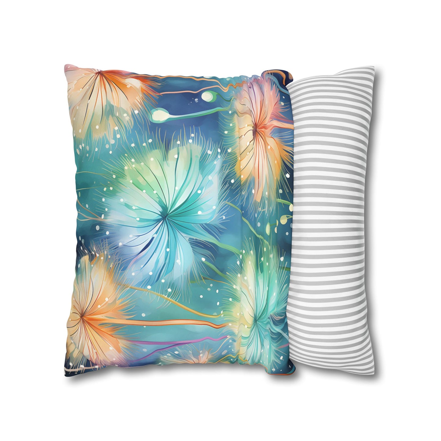 Faux Suede Pillowcase Dandelions Design