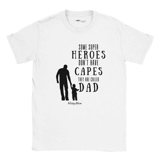 Personalised Super Hero Dad / Classic Cotton T-shirt