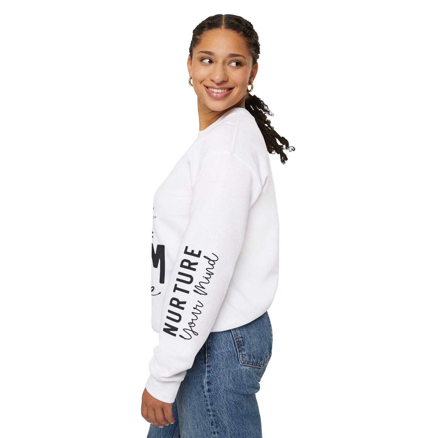 Bloom with Care Mental Health Motivational Quote Sweatshirt Unisex