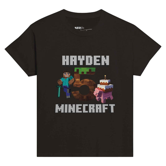 Personalised Minecraft / Kids / Birthday Classic Cotton T-shirt