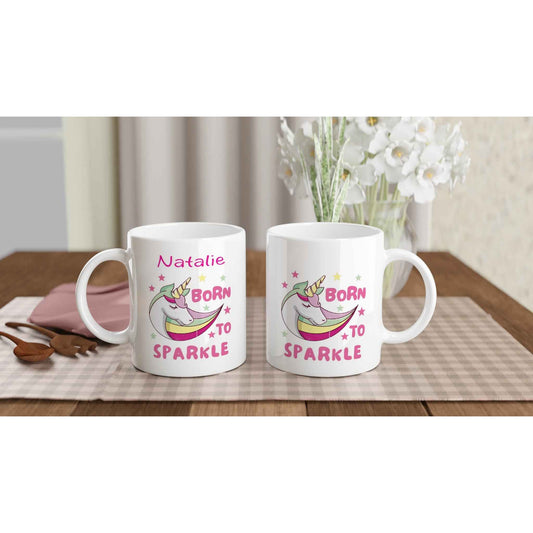 Personalised Born To Sparkle / Unicorn Mug