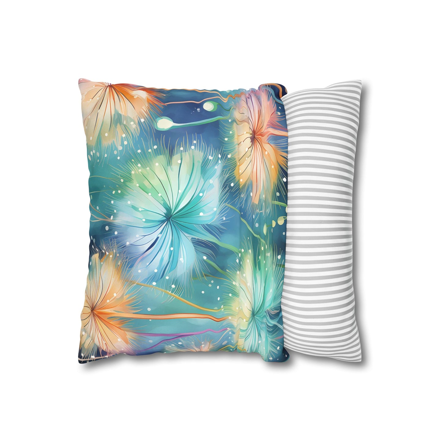 Faux Suede Pillowcase Dandelions Design