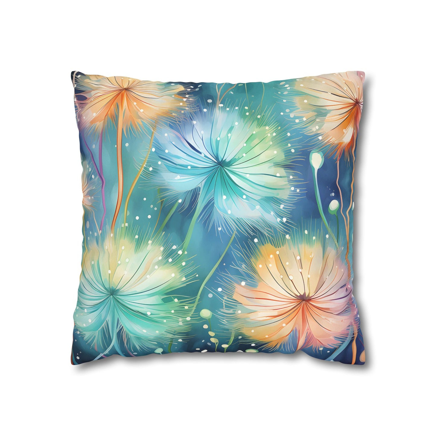 Faux Suede Pillowcase Dandelions Design