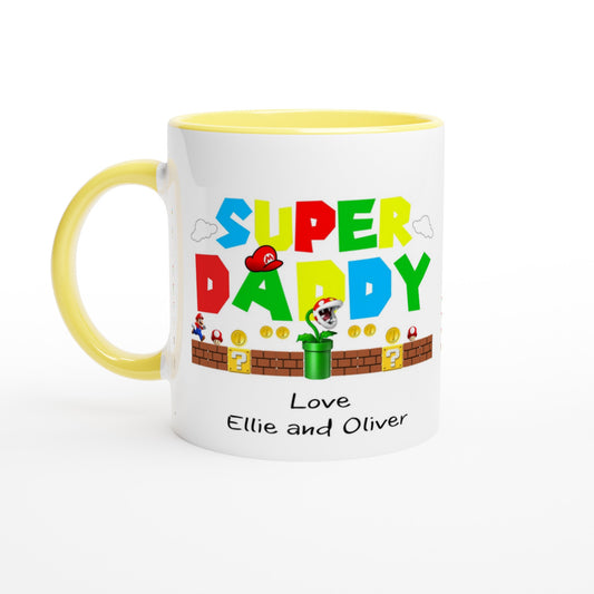 Personalised Super Daddy / Mario Mug - Neofita Designs