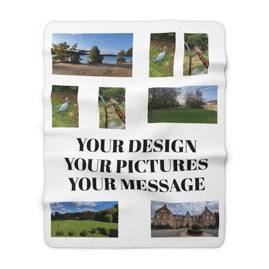 Personalized Sherpa Blanket Customised with Your Photos or Design