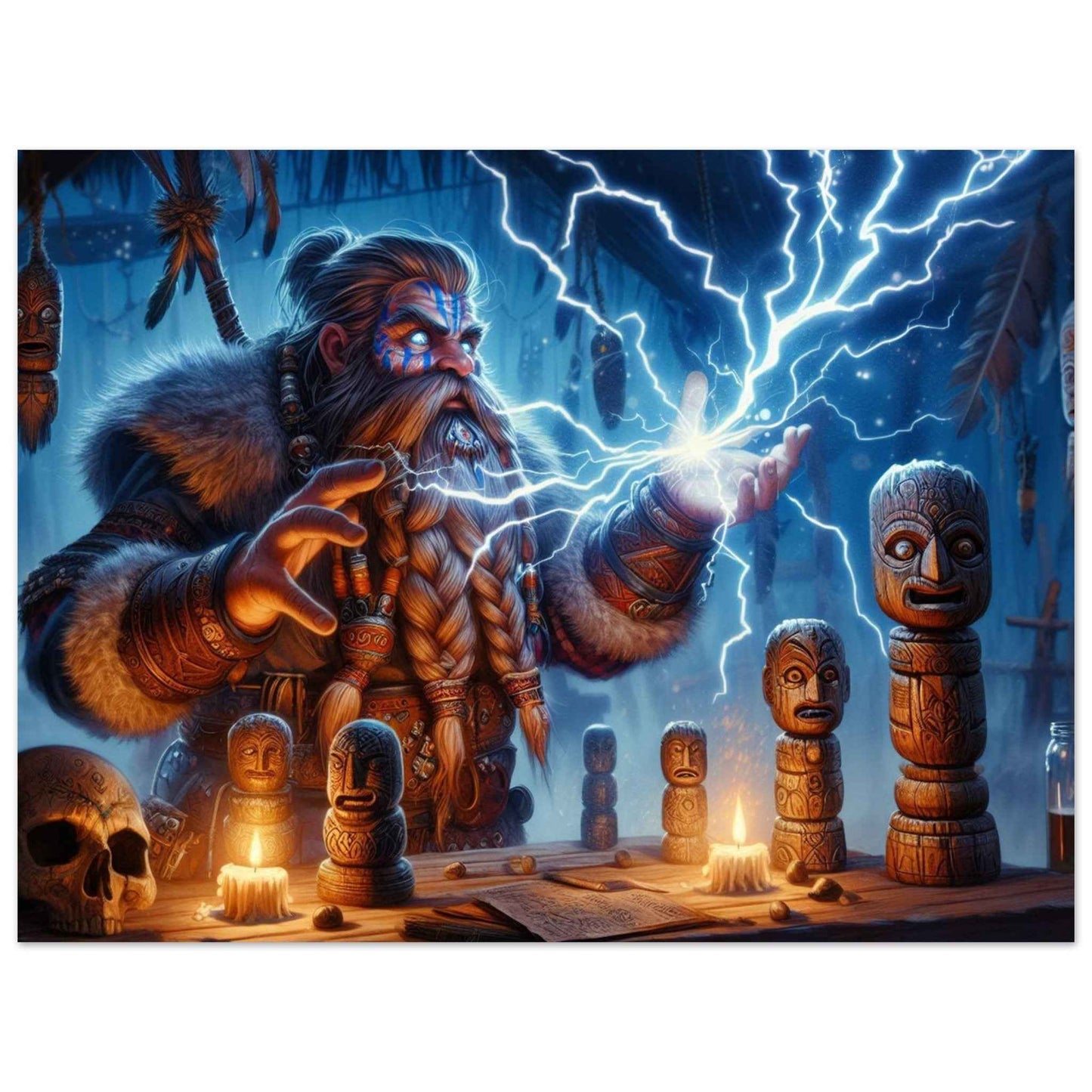 Shaman / Lightning / World of Warcraft / Aluminum Print