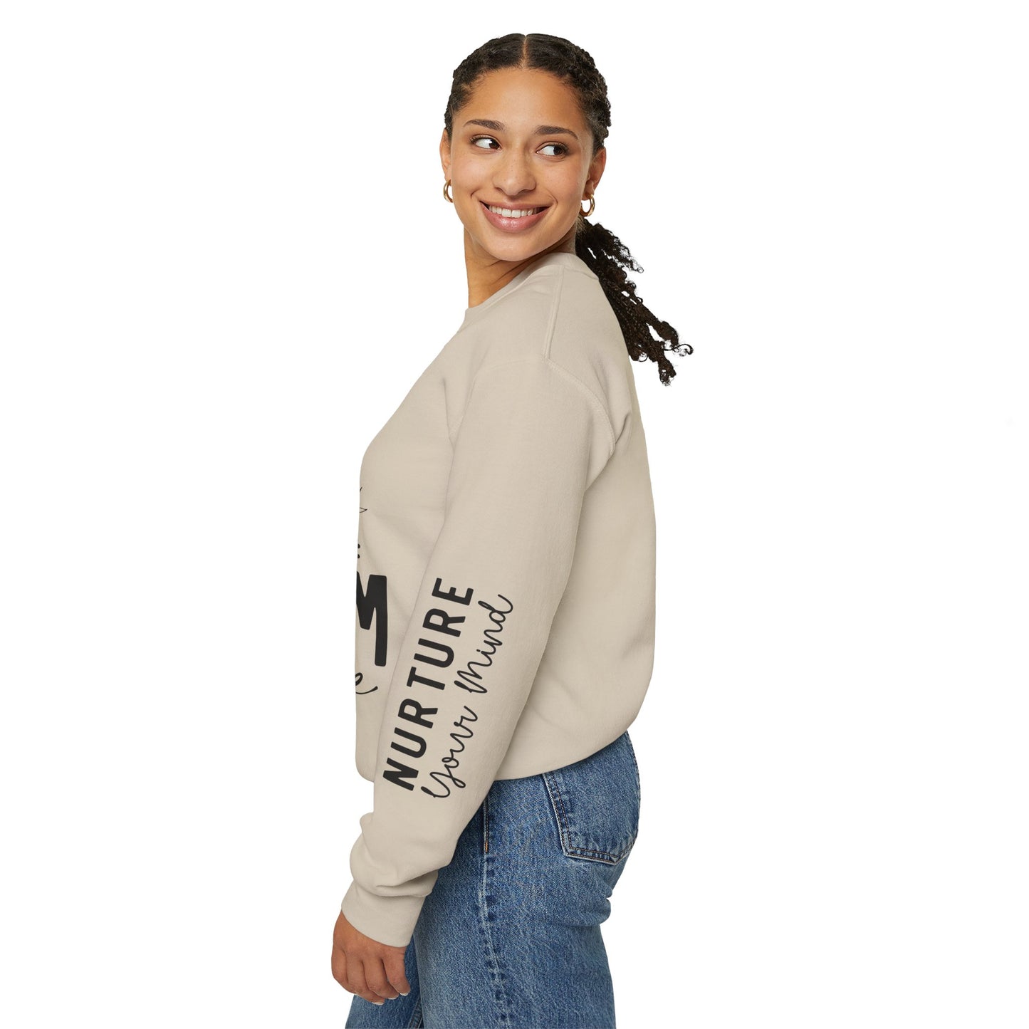Bloom with Care Mental Health Motivational Quote Sweatshirt Unisex