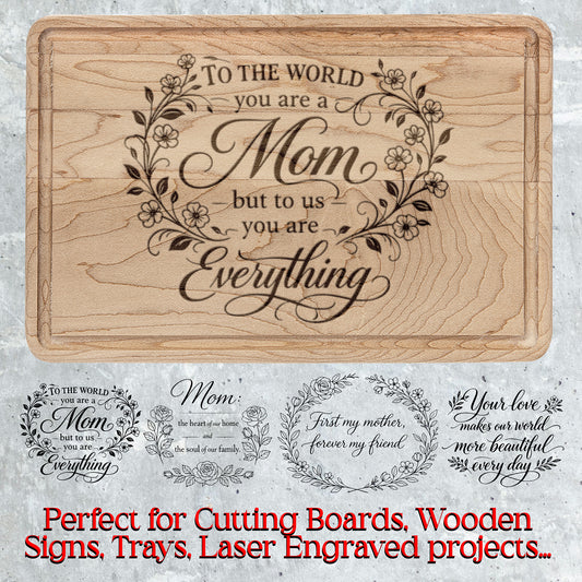 Mom & Stepmom Cutting Board SVG Bundle