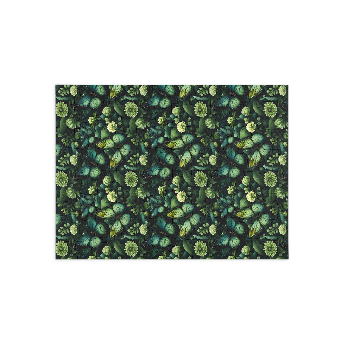 Patterned green fabric swatch on a white background