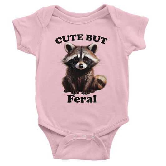 Cute But Feral Baby Body Suit Funny Raccoon Baby Grow - Neofita Designs