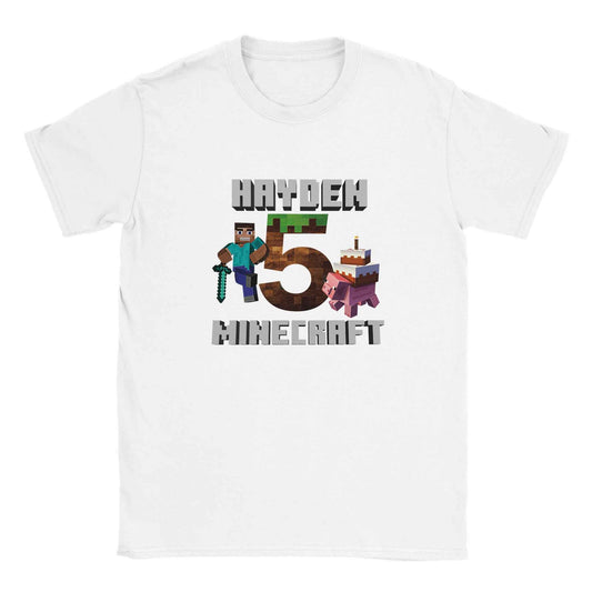 Personalised Minecraft / Kids / Birthday Classic Cotton T-shirt