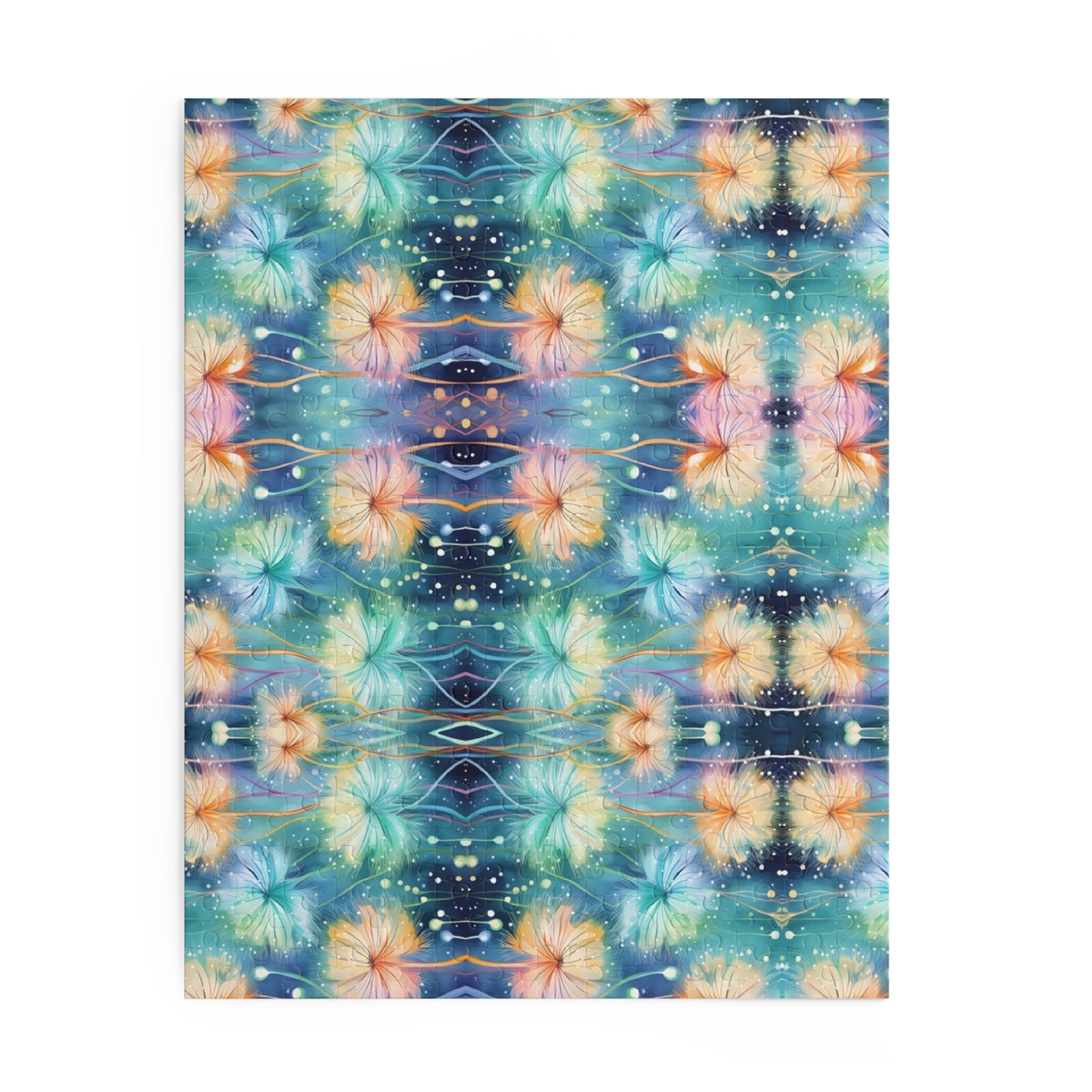 Colorful floral pattern on a white background