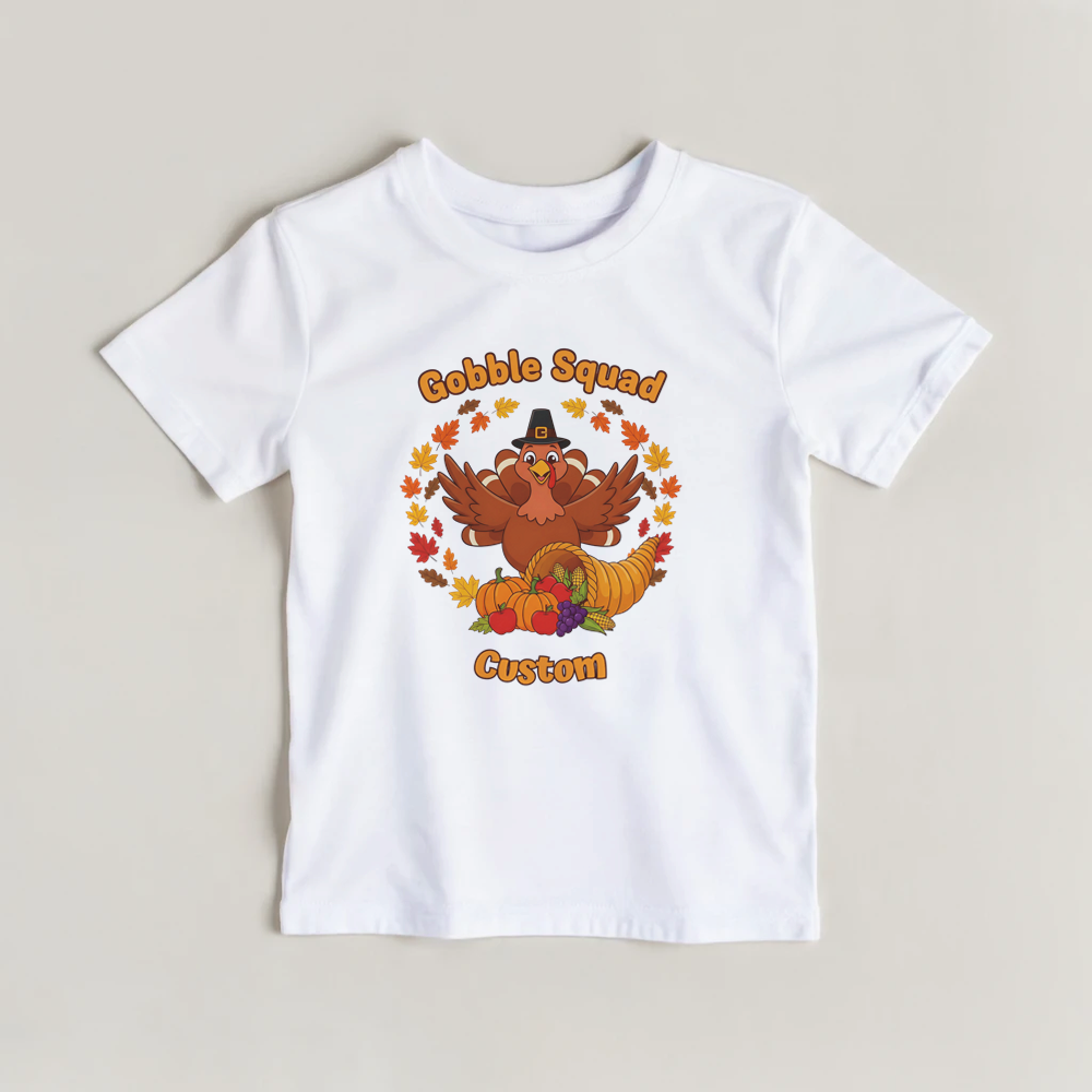 Personalised Gobble Squad Matching Family Shirts