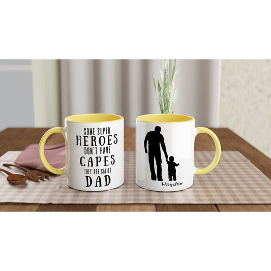 Personalised Super Hero Dad Mug / Little Child - Neofita Designs