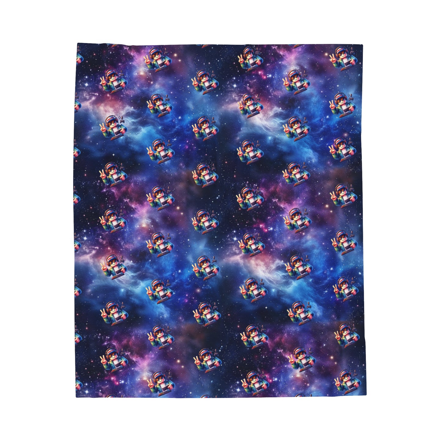 Personalised Space Galaxy Velveteen Plush Blanket / Roblox Character Throw Blanket