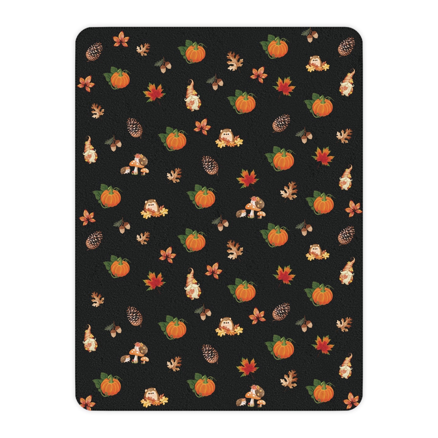 Sherpa Blanket Autumn Pumpkin Gnome Blanket for Cozy Days & Nights at Home or Out, Fall Leaves Decor