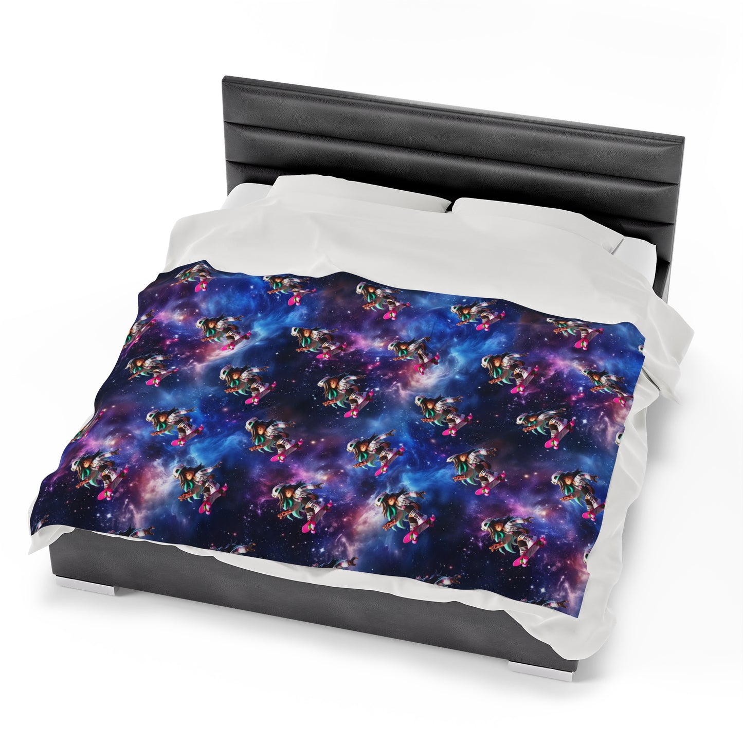 Personalised Galaxy Roblox Skater Girl Velveteen Plush Blanket