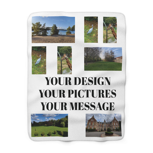 Personalized Sherpa Blanket / Customise with Your Photos / Your Design