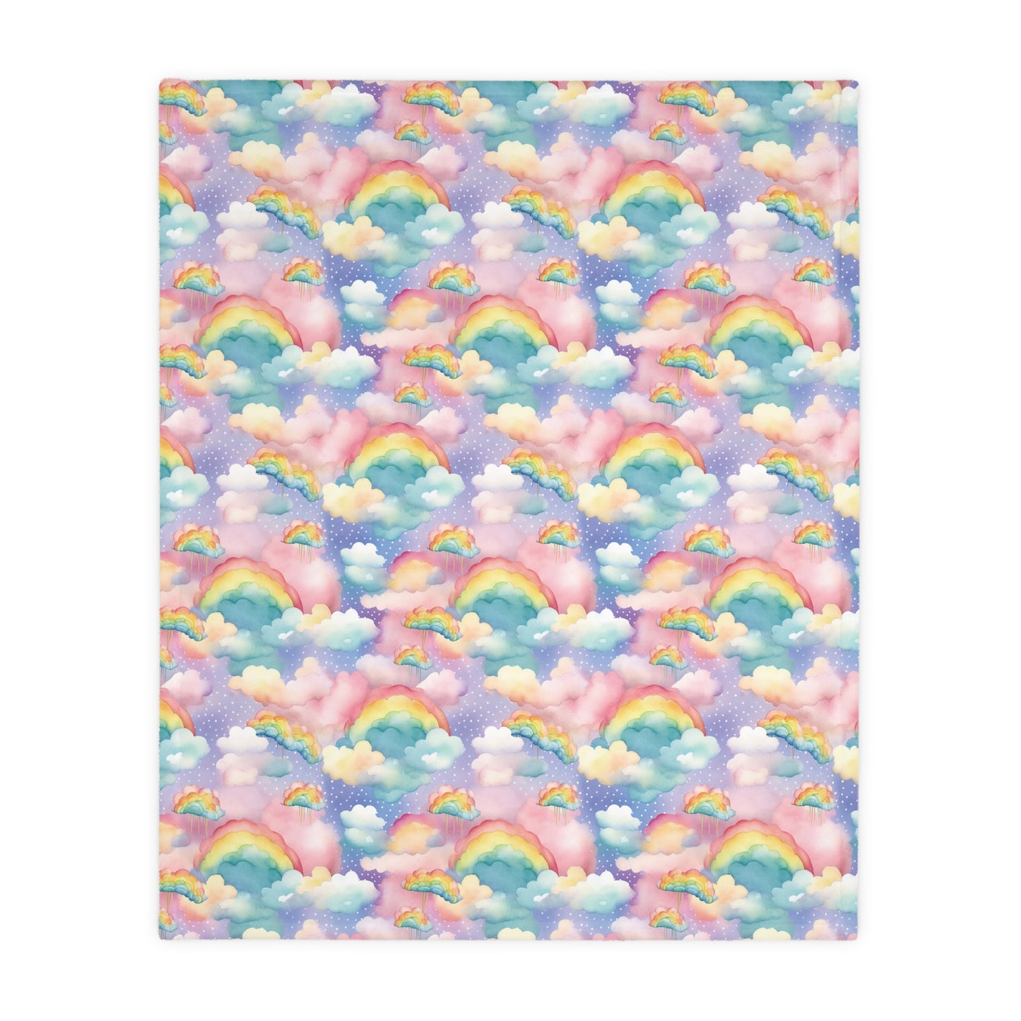 Personalised Unicorn - Rainbow Velveteen Microfiber Blanket / Double Sided Print