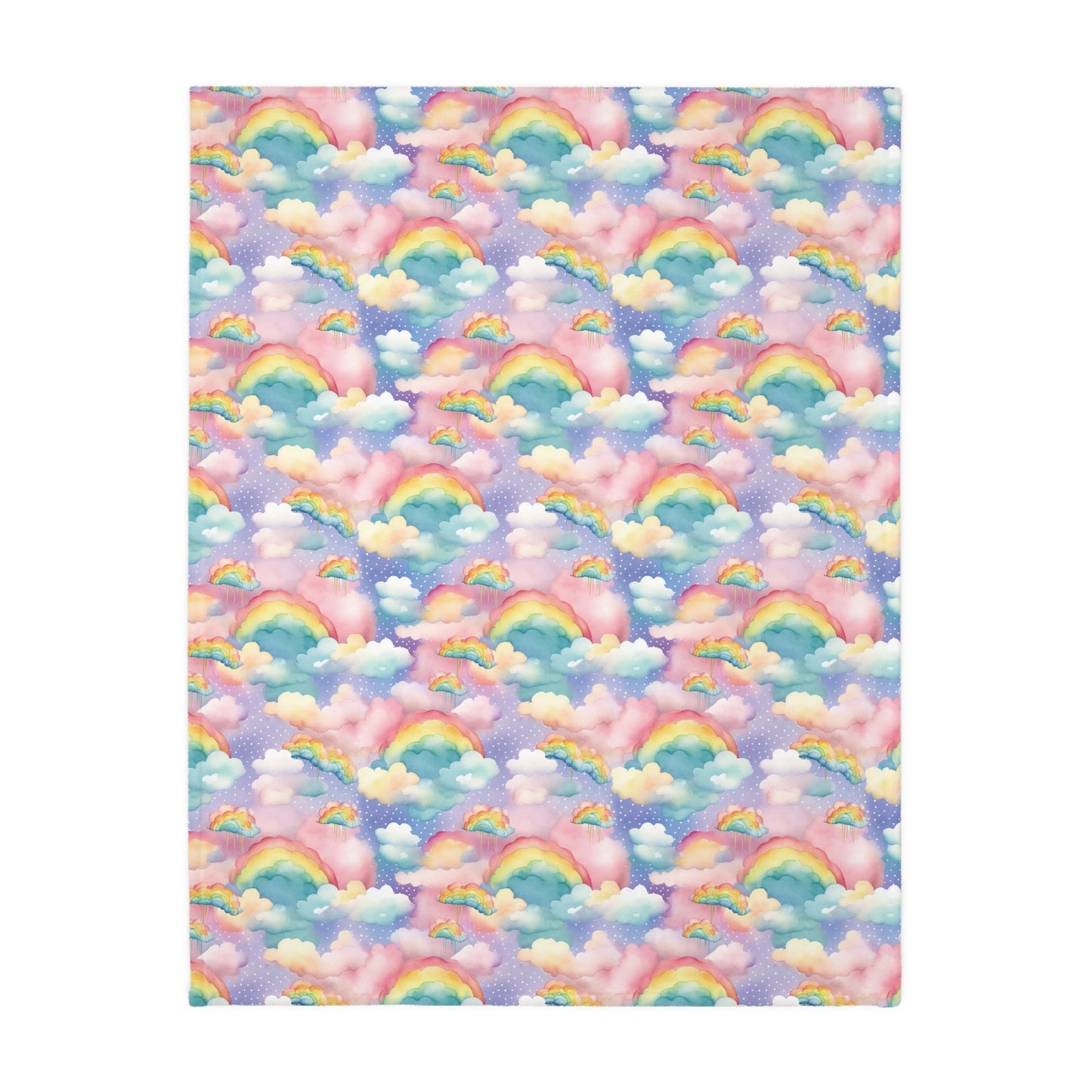 Personalised Unicorn - Rainbow Velveteen Microfiber Blanket / Double Sided Print