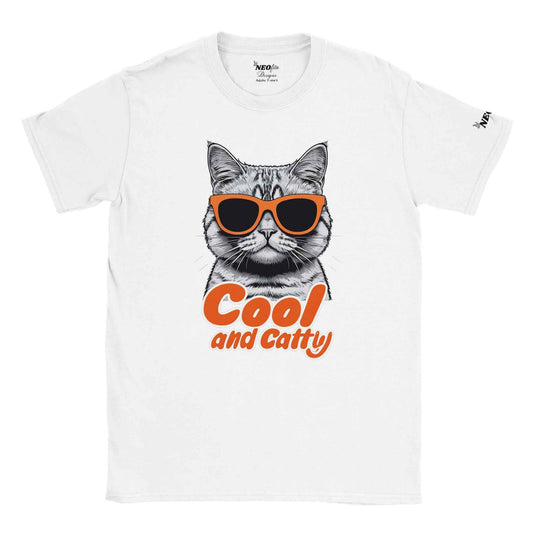 Cool and Catty Unisex Classic Cotton T-shirt for Cat Lover / Gildan® 64000