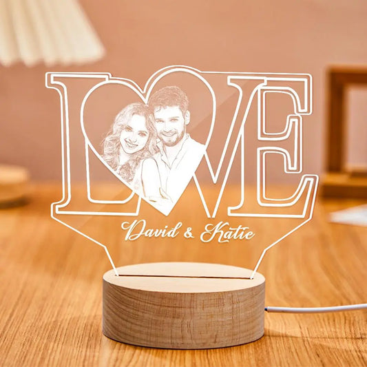 Personalized LOVE Night Light / Text & Photo / 3D Acrylic