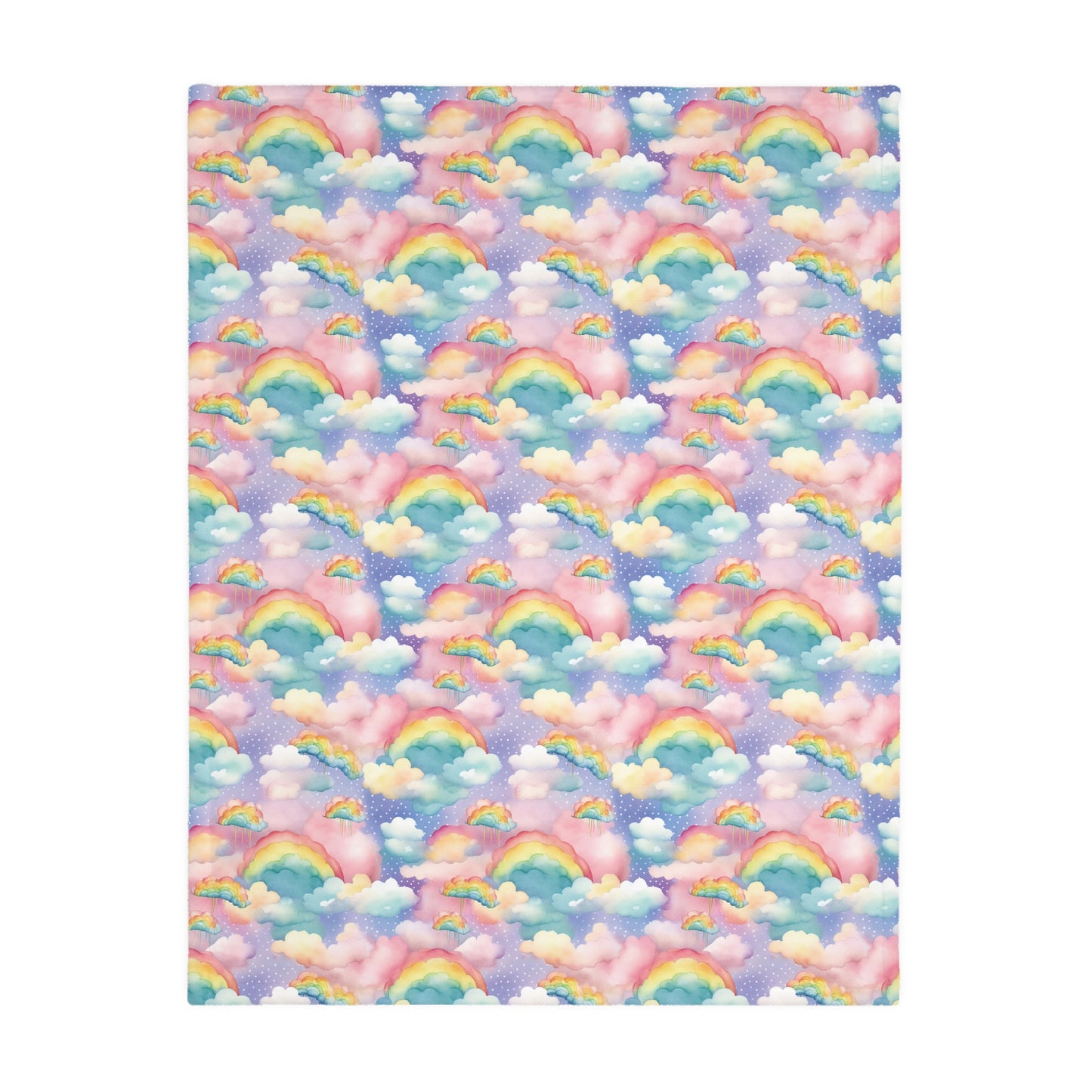 Personalised Unicorn - Rainbow Velveteen Microfiber Blanket / Double Sided Print