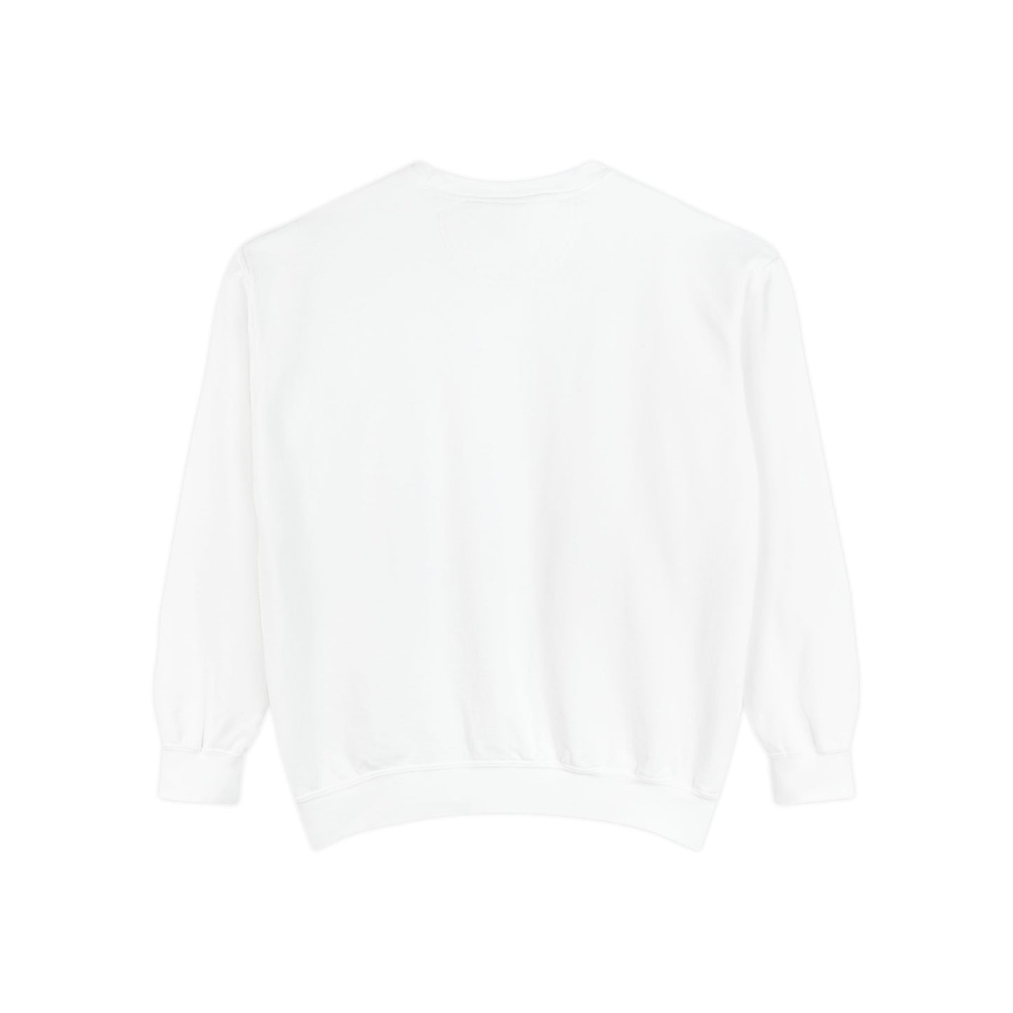White sweatshirt with long sleeves on a white background