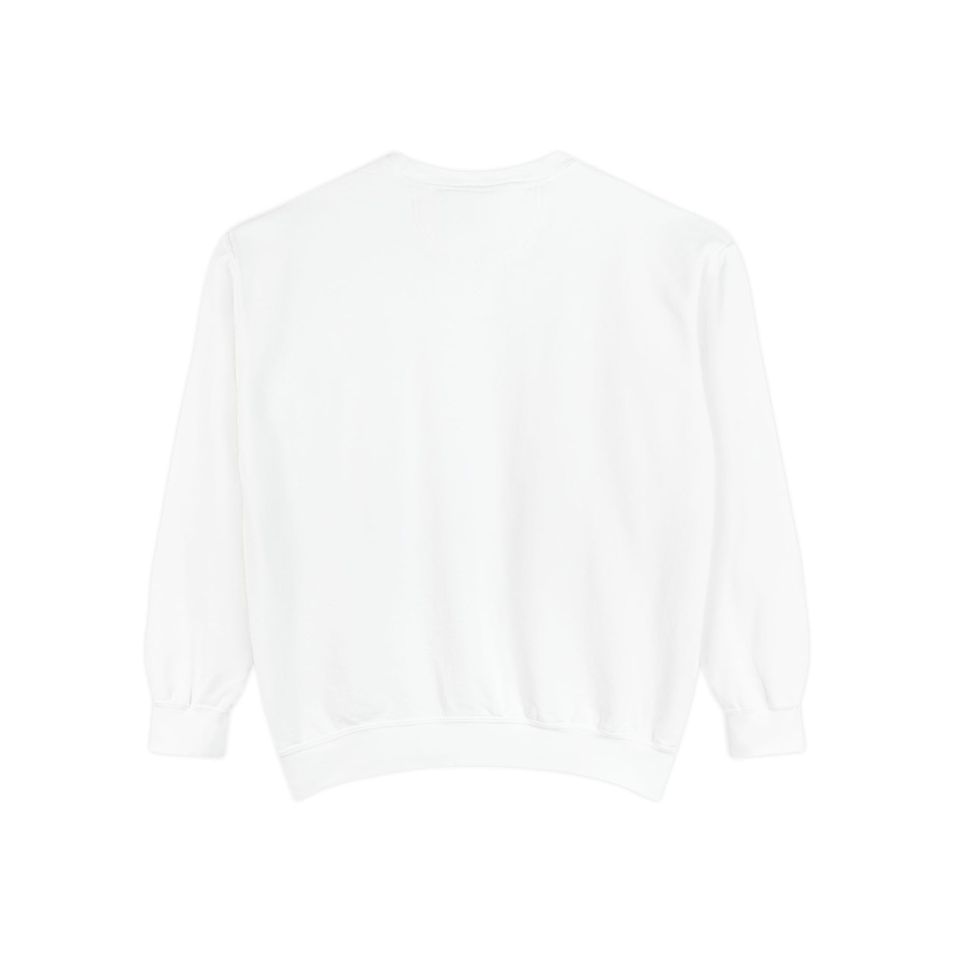 White sweatshirt with long sleeves on a white background