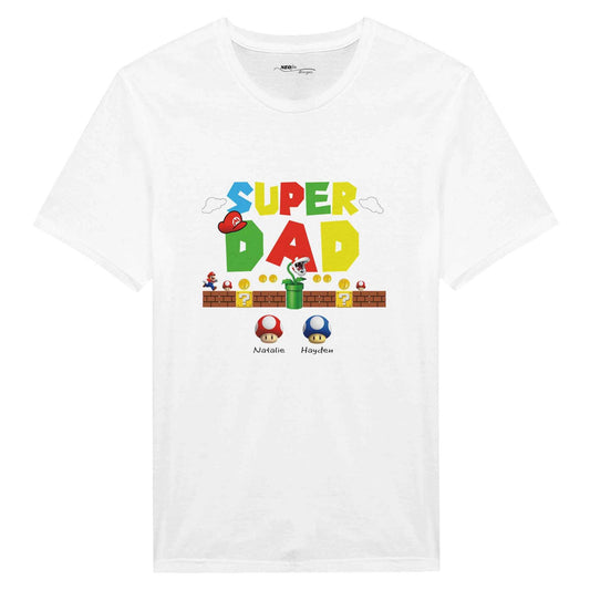 Personalised Super Dad / Mario / Classic Cotton T-shirt