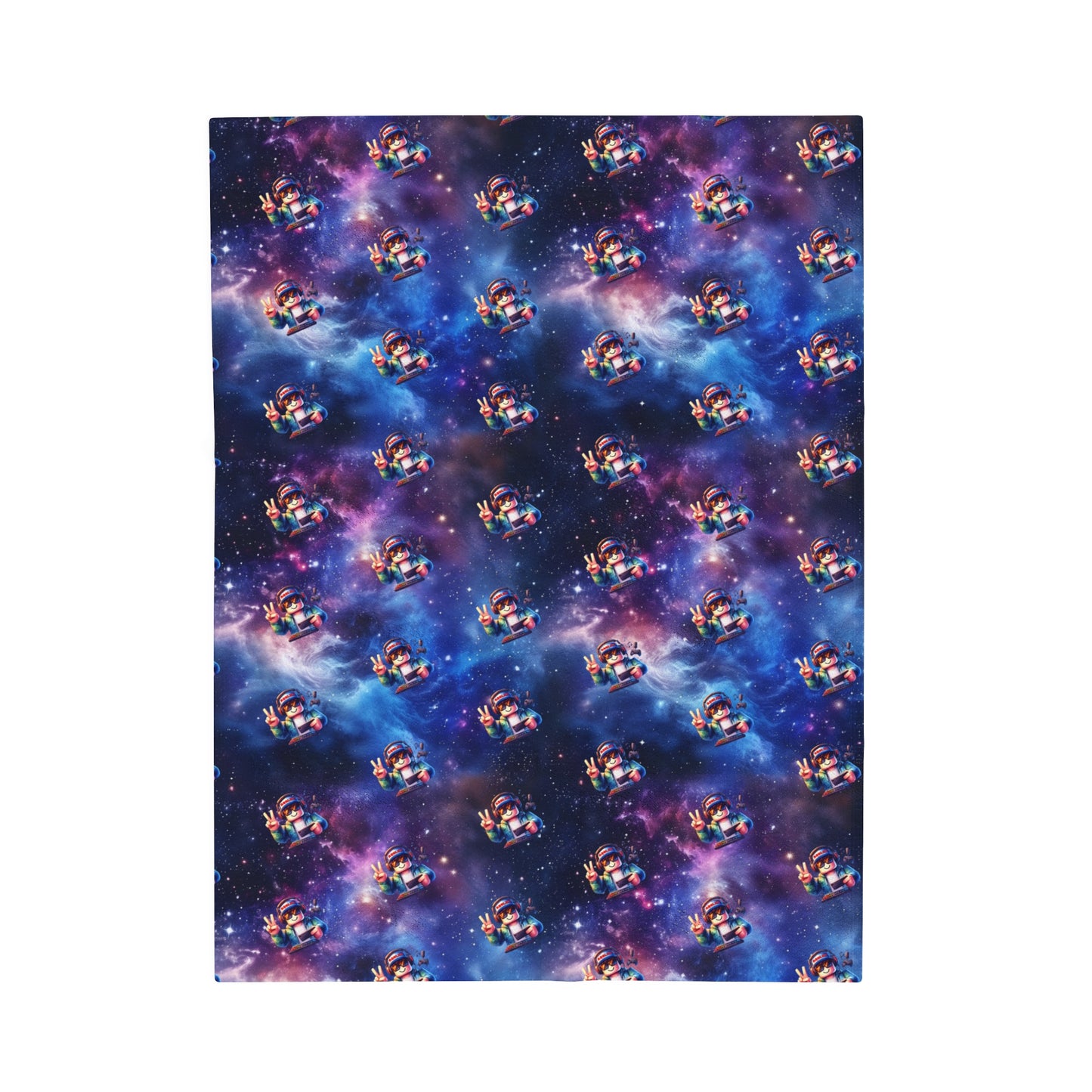 Personalised Space Galaxy Velveteen Plush Blanket / Roblox Character Throw Blanket