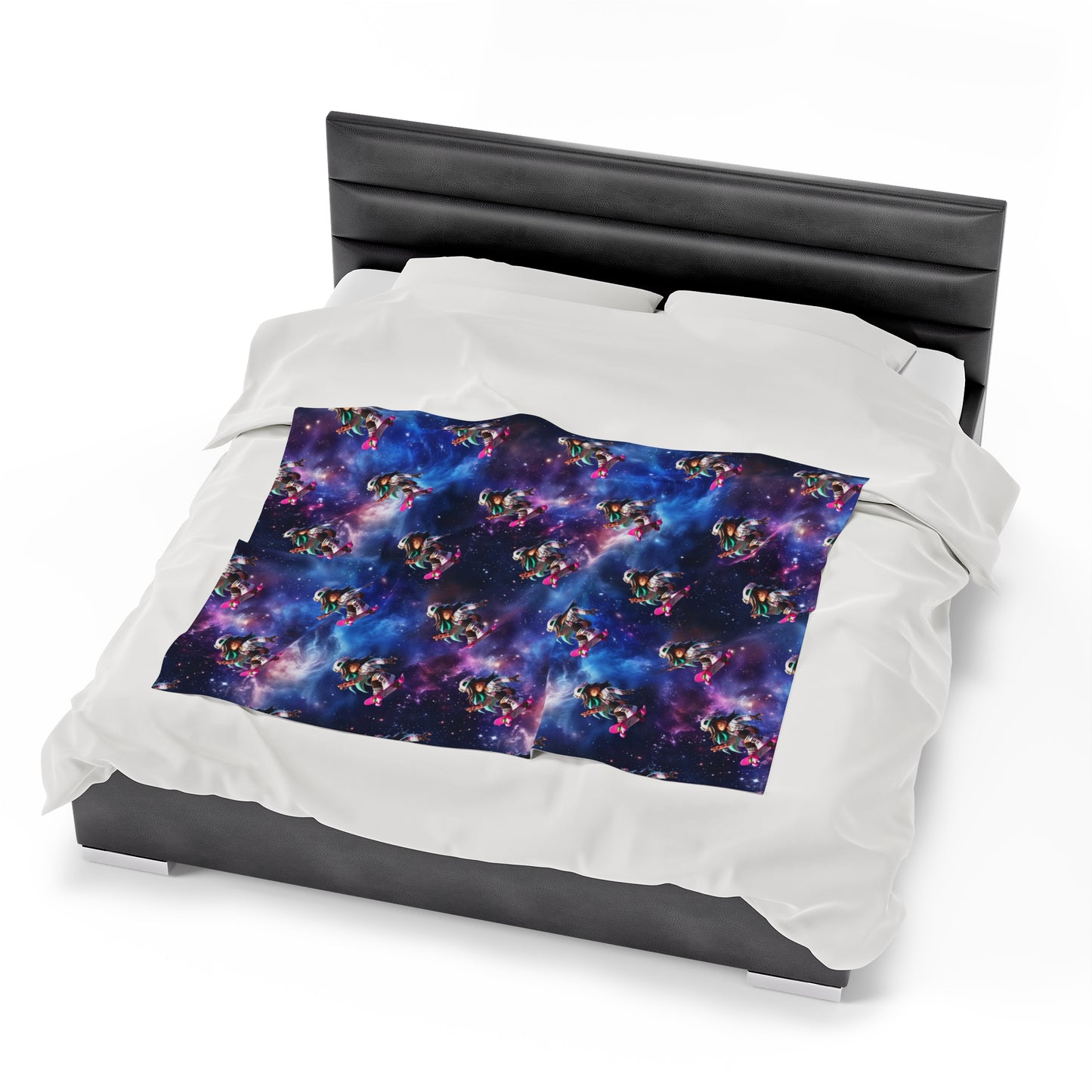 Personalised Galaxy Roblox Skater Girl Velveteen Plush Blanket