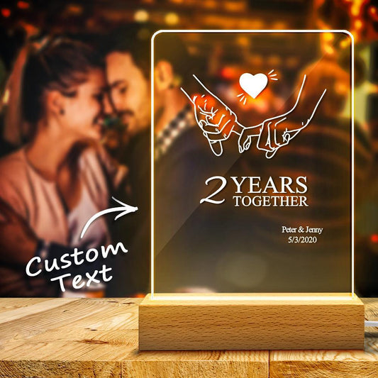 Personalised Couple's Anniversary Acrylic Night light