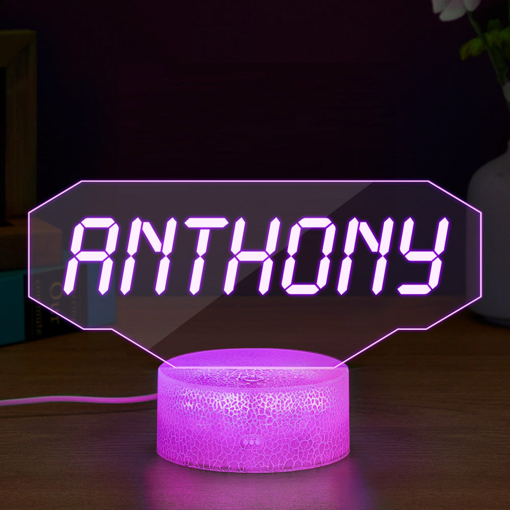 Personalised Gamer Tag LED Sign / Night Light / 15 Fonts