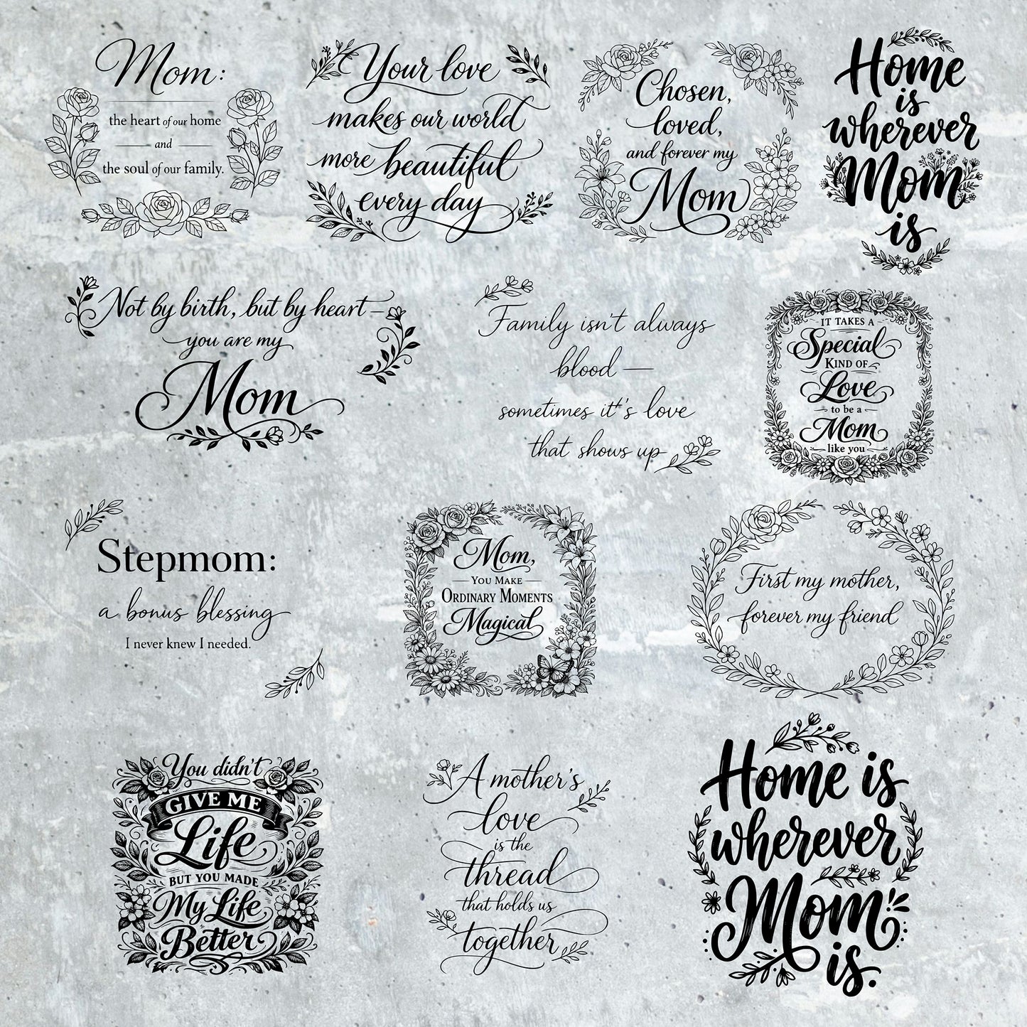 Mom & Stepmom Cutting Board SVG Bundle