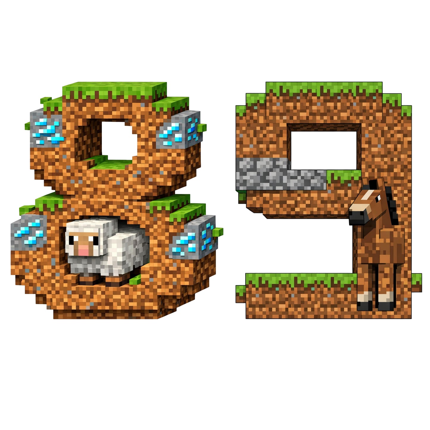 Pixel Art Gamer Numbers 0–9 SVG PNG
