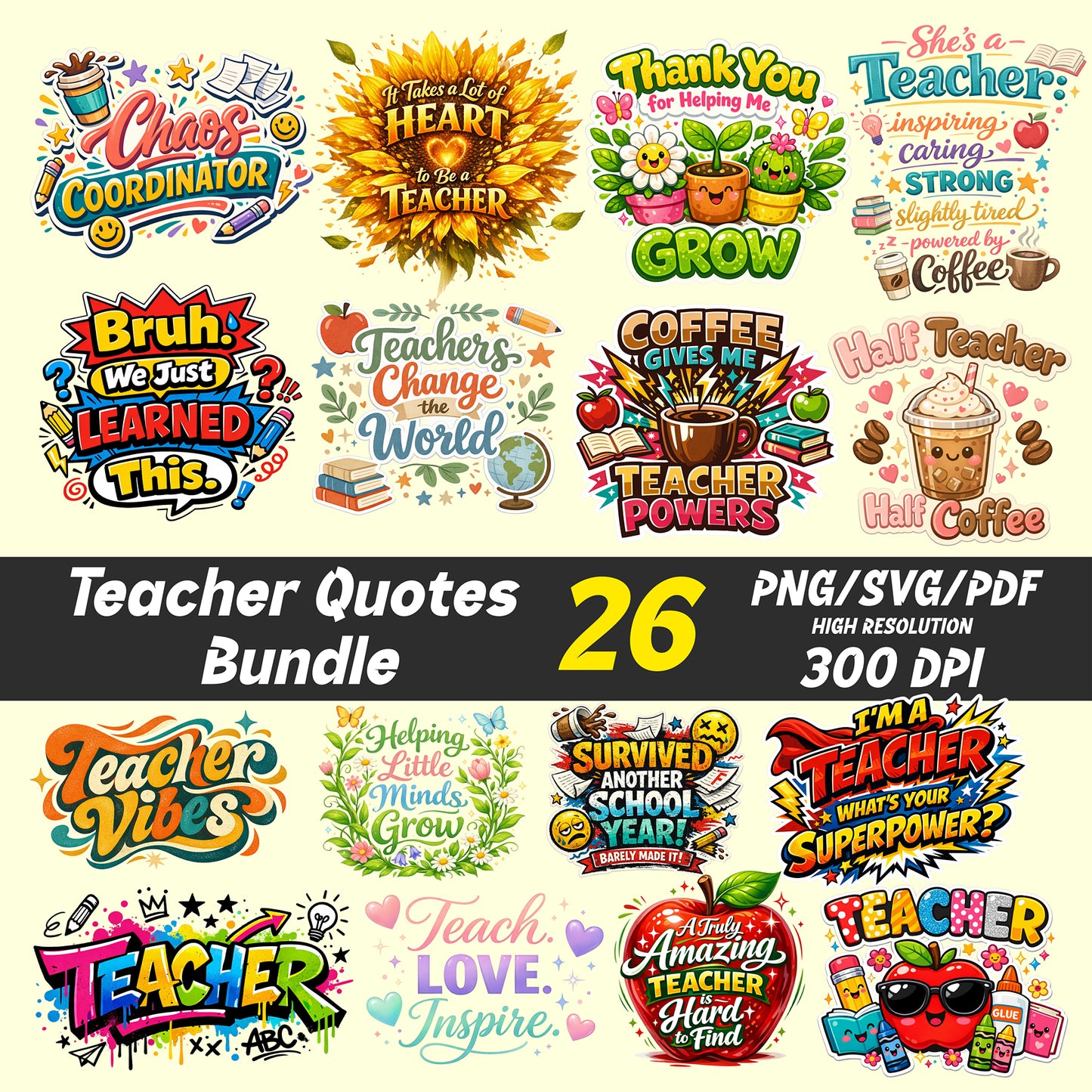 Teacher Quotes Sublimation SVG Bundle