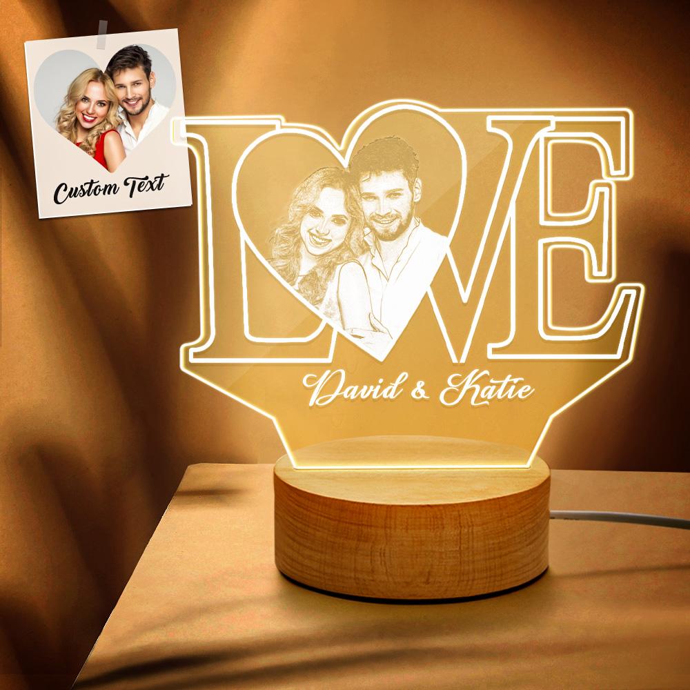 Personalized LOVE Night Light / Text & Photo / 3D Acrylic