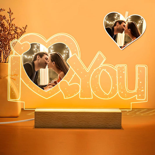 Personalised Acrylic I Love You / Photo Night Light